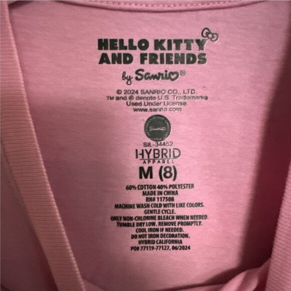 NWT Hello Kitty by Sanrio Pink T-Shirt Medium Girls Size 8 Halloween Top NEW - Picture 3 of 5
